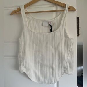 GAP Cream Ribbed Tank Top